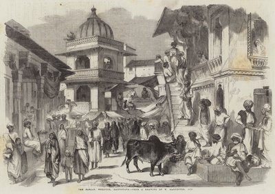 De Bazaar, Oodipoor, Rajpootana door William Carpenter